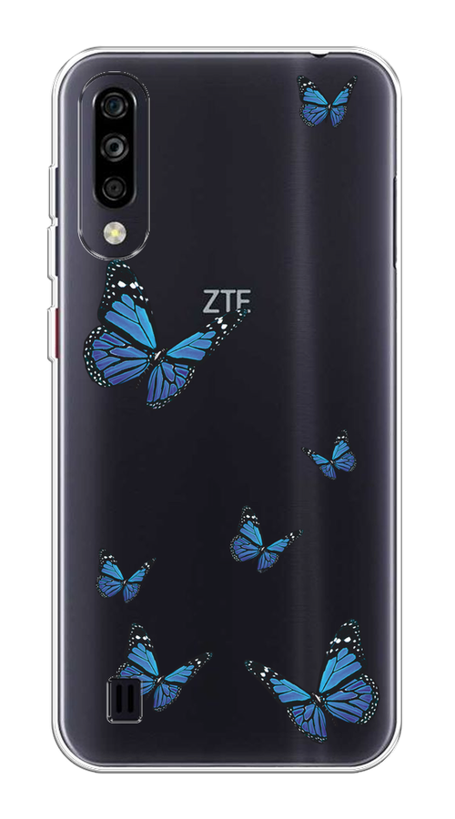 

Чехол на ZTE Blade A7 (2020) "Blue butterflies", Синий;черный, 133750-1