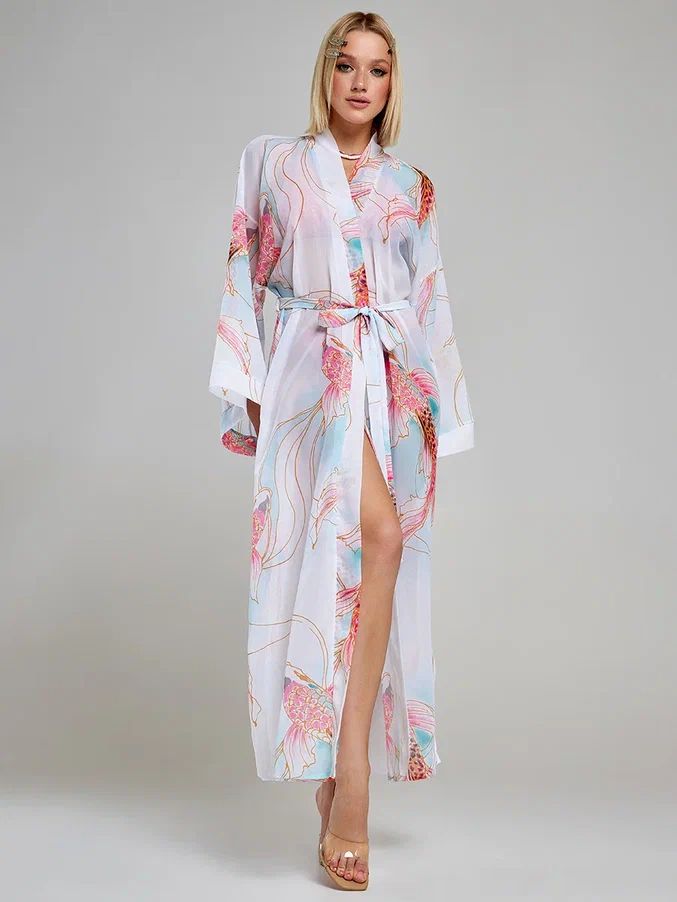 Пляжная туника женская ALZA BA0021 белая 42-48 RU