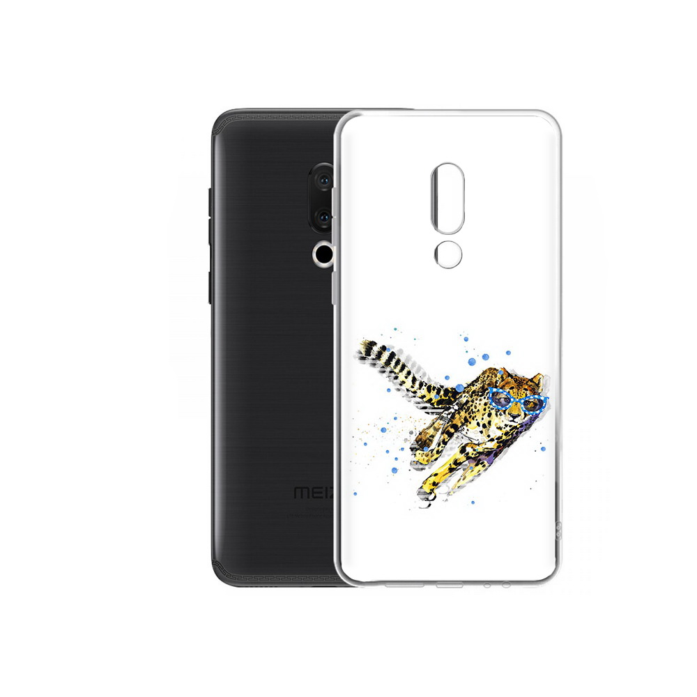 

Чехол MyPads Tocco для Meizu M15 Plus гепард в очках, Прозрачный, Tocco