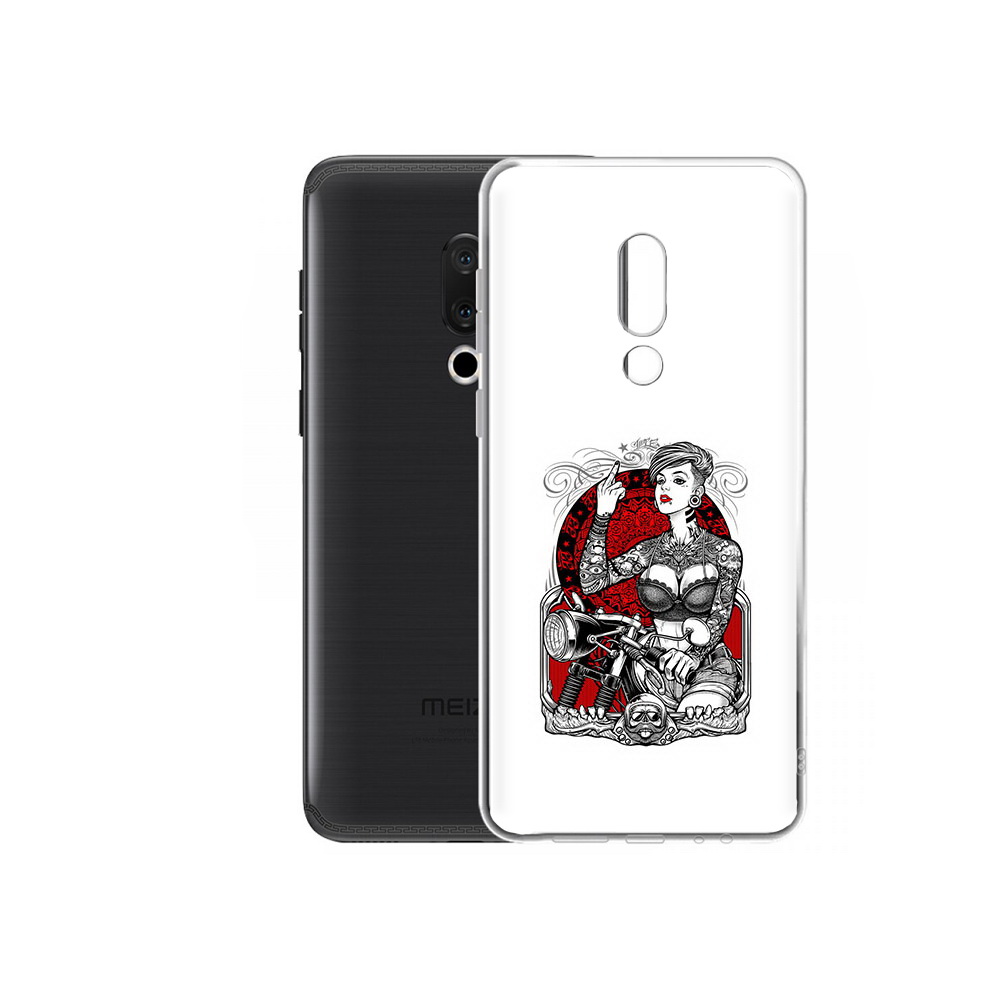 

Чехол MyPads Tocco для Meizu M15 Plus девушка на мотоцикле, Прозрачный, Tocco