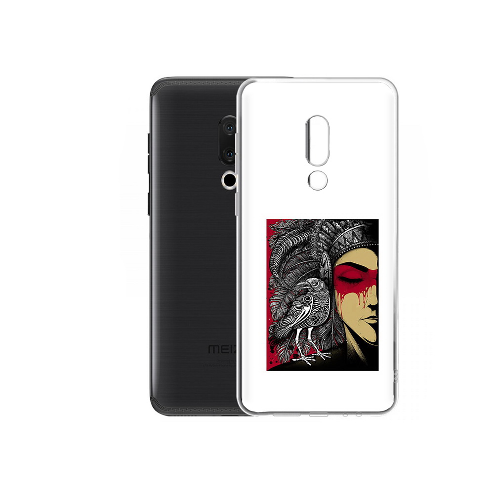 

Чехол MyPads Tocco для Meizu M15 Plus девушка с вороном в абстракции, Прозрачный, Tocco