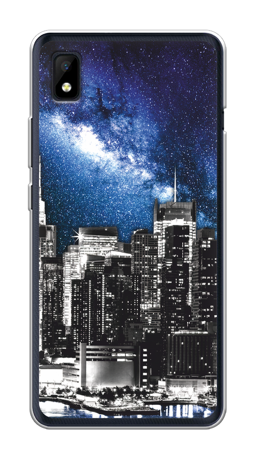 

Чехол на ZTE Blade L210 "Космический Нью-Йорк", Синий;серый, 134150-1