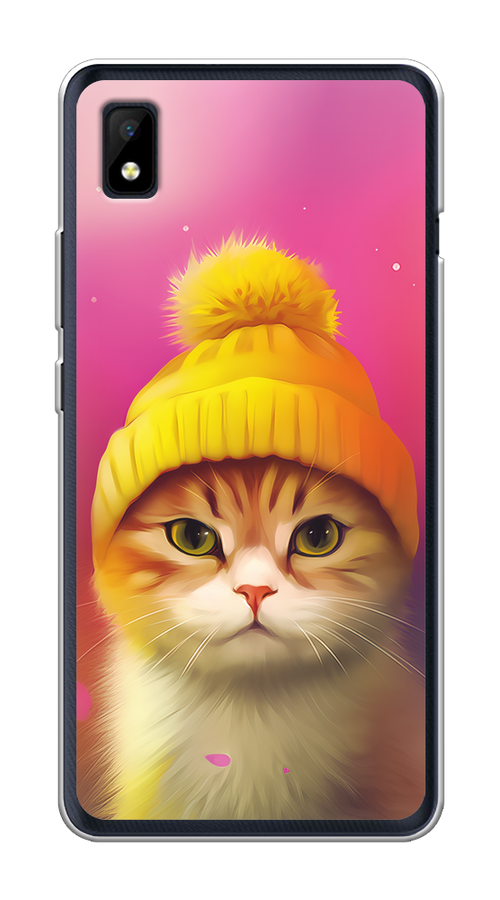 

Чехол на ZTE Blade L210 "Котик в шапочке", Розовый;желтый;бежевый, 134150-1