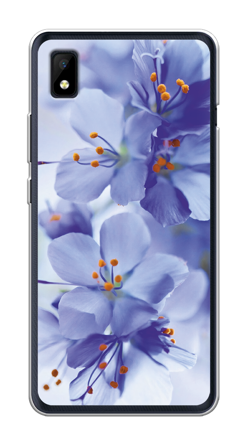 

Чехол на ZTE Blade L210 "Фиолетовые цветки", Фиолетовый;синий, 134150-1