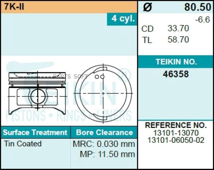 

Поршни TEIKIN STD 1 штука