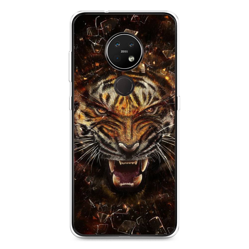 

Чехол на Nokia 6.2 "Тигр осколки", Оранжевый;серый;черный, 123050-1
