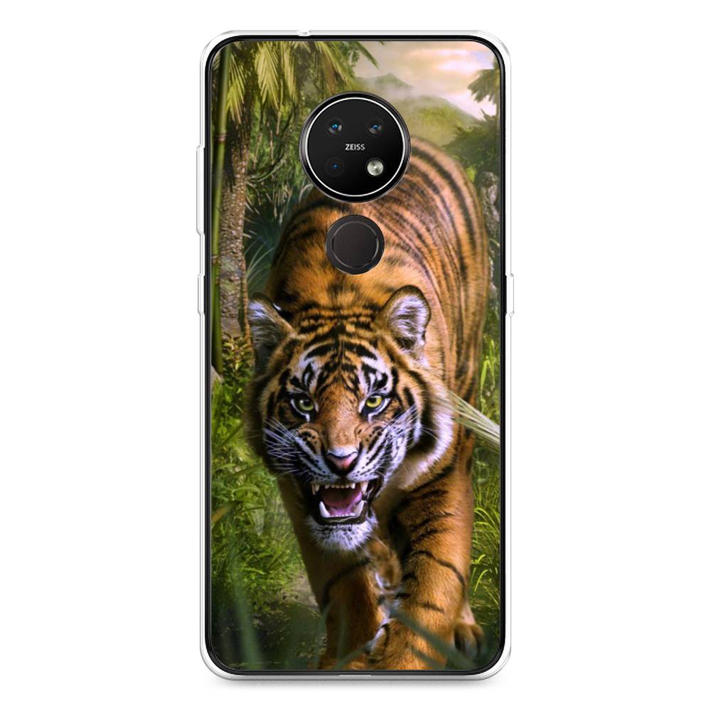 

Чехол на Nokia 6.2 "Тигр в джунглях 2", Оранжевый;зеленый, 123050-1