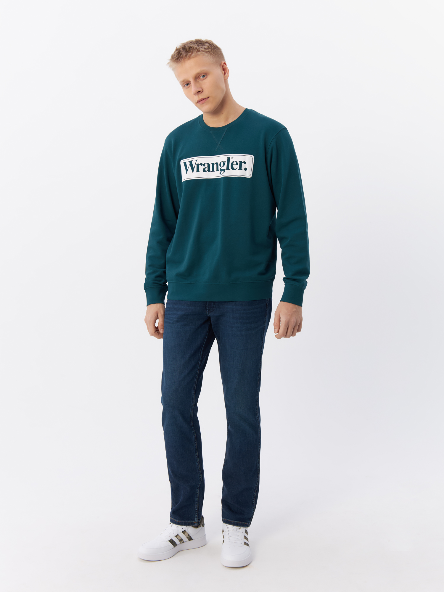

Джинсы мужские Wrangler W15QMQ350 синие 32/34, Синий, W15QMQ