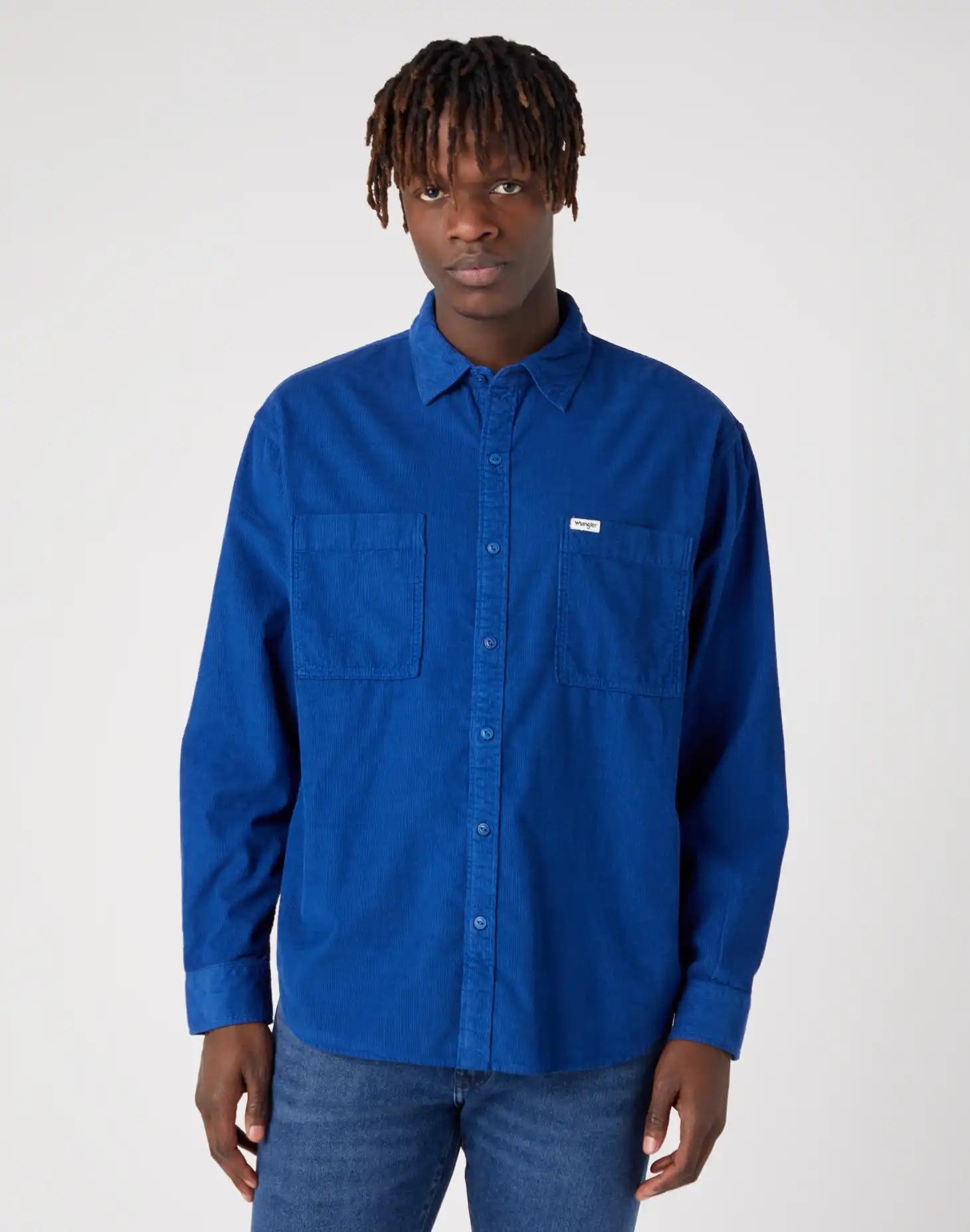 Рубашка мужская Wrangler Men 2 Pocket Patch Shirt синяя M