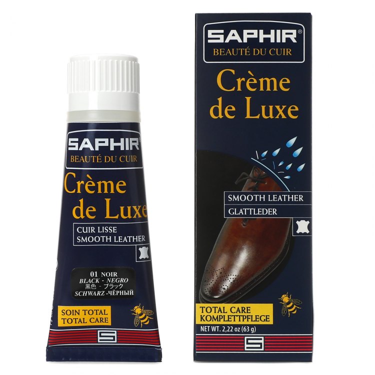 

Крем для обуви Saphir CREME DE LUXE для гладкой кожи черный 75 мл, CREME DE LUXE