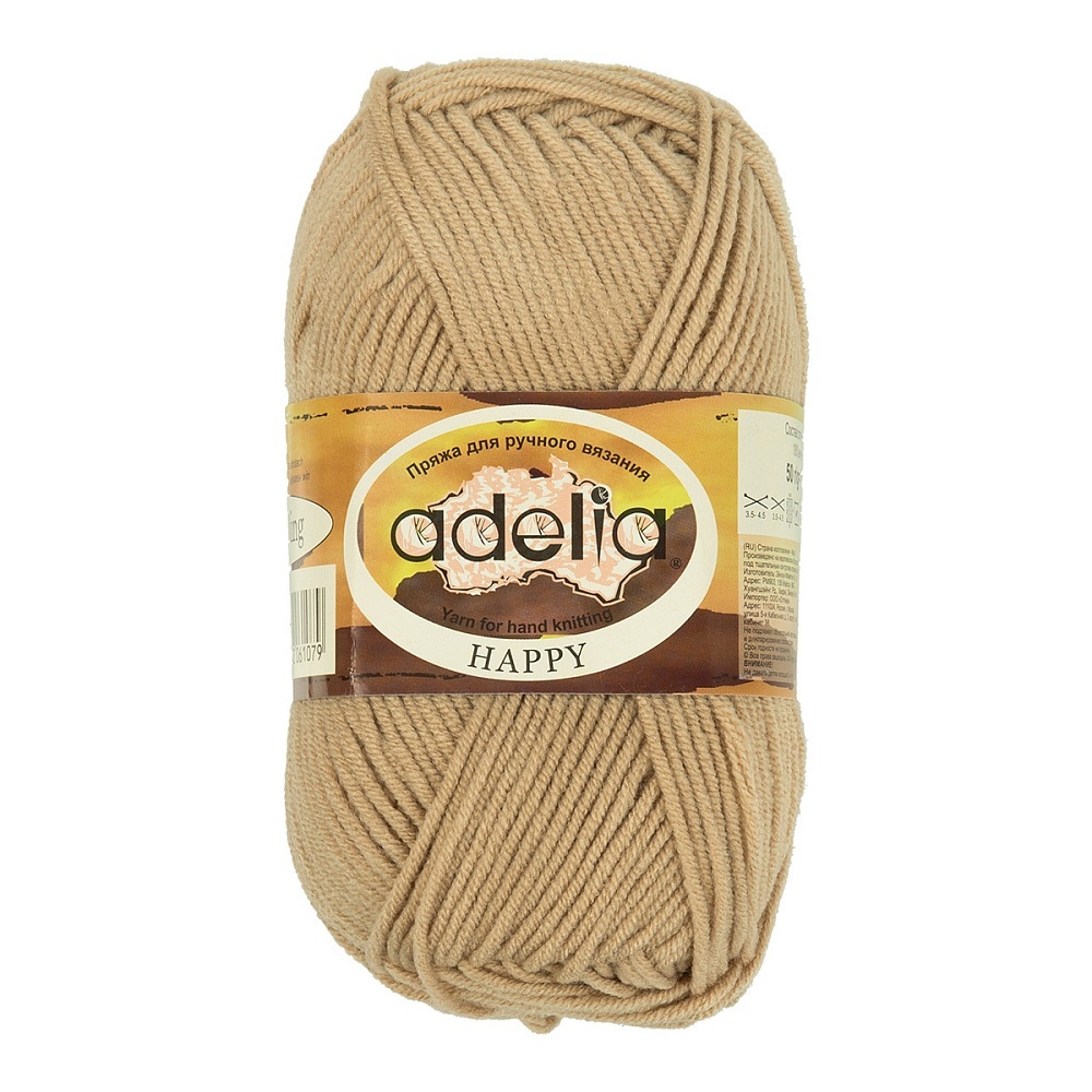 

Adelia Happy, 100% акрил, 10 шт по 50 г, 128 м, цвет 03 бежевый