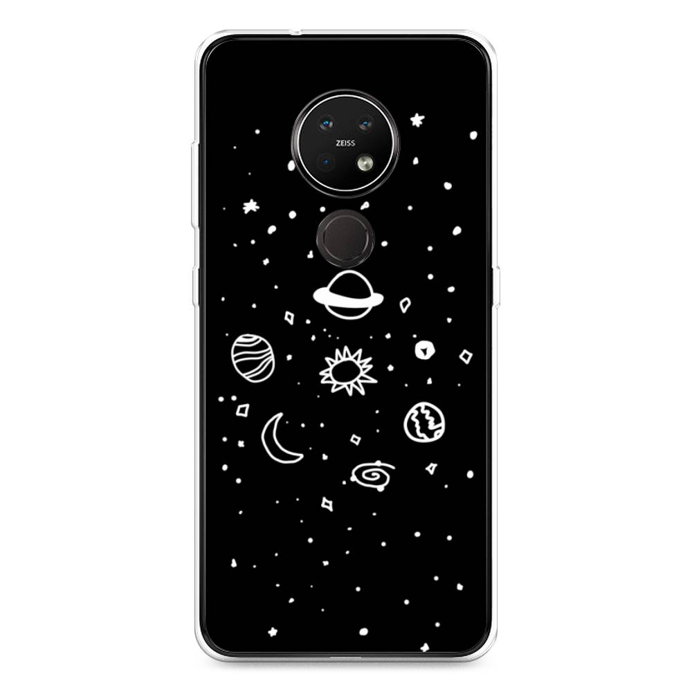 

Чехол на Nokia 6.2 "Дудл солнечной системы", Бежевый;серый, 123050-2