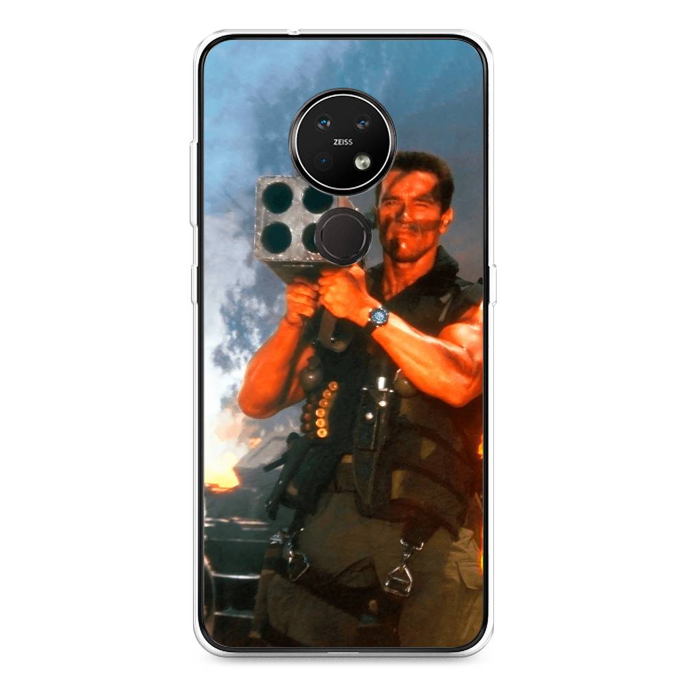 

Чехол на Nokia 6.2 "Арнольд Шварцнеггер с базукой", Голубой;коричневый, 123050-6