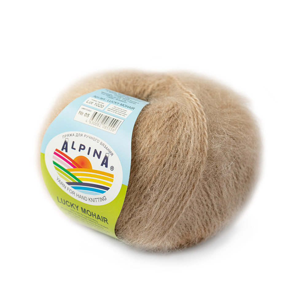 фото Пряжа alpina lucky mohair, 60% кид мохер, 40% акрил, 10 шт по 50 г, 150 м, 05 бежевый