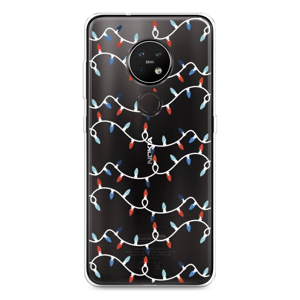 

Чехол на Nokia 6.2 "Разноцветная гирлянда", Белый;красный;синий, 123050-5