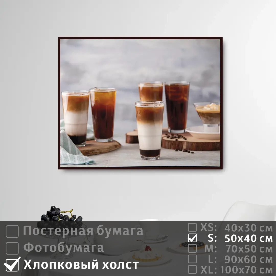 

Постер на холсте ПолиЦентр Кофейные коктейли 50х40 см, КофейныеКоктейли