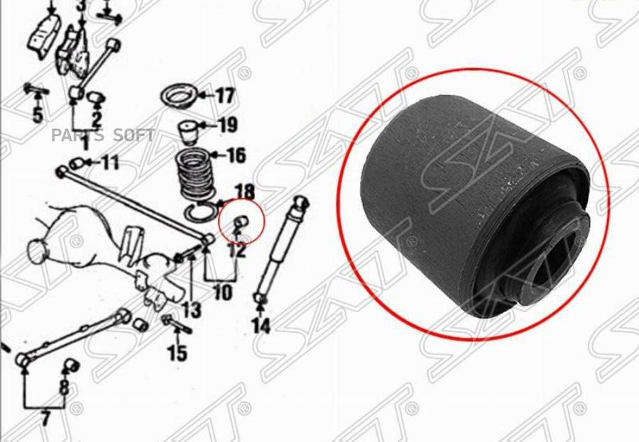 

SAT ST-55135-11C00 Сайлентблок задней поперечной тяги панара NISSAN TERRANO 95-03/INFINITI