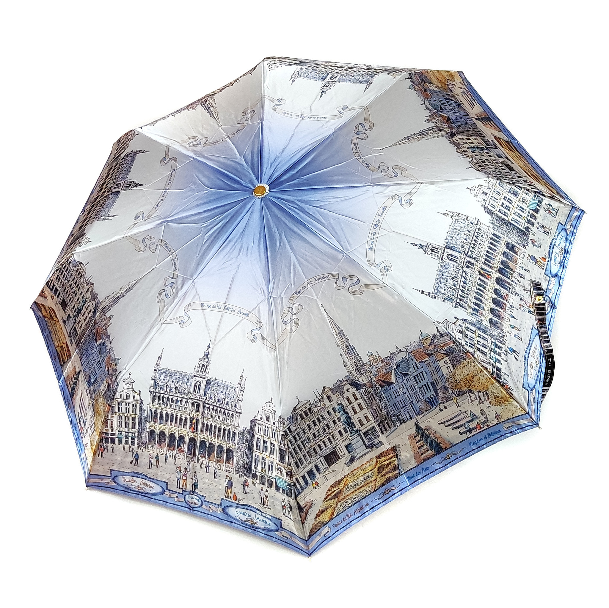 

Зонт складной женский автоматический Три Слона 3830-L бело-голубой, 3830-L