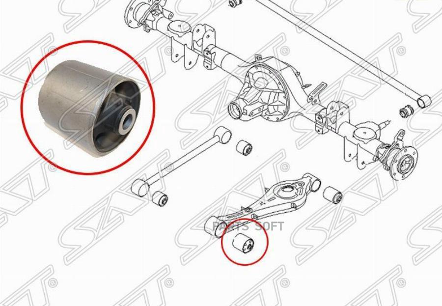 

SAT ST-55216-4H000 Сайлентблок заднего нижнего продольного рычага передний HYUNDAI STAREX