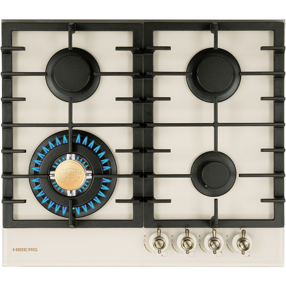 

Встраиваемая варочная панель газовая Hiberg VM 60440 RY бежевый, VM 60440 RY
