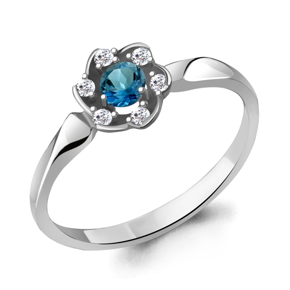 

Кольцо из серебра р. 18,5 AQUAMARINE 6941408А_925_р, 6941408А_925_р