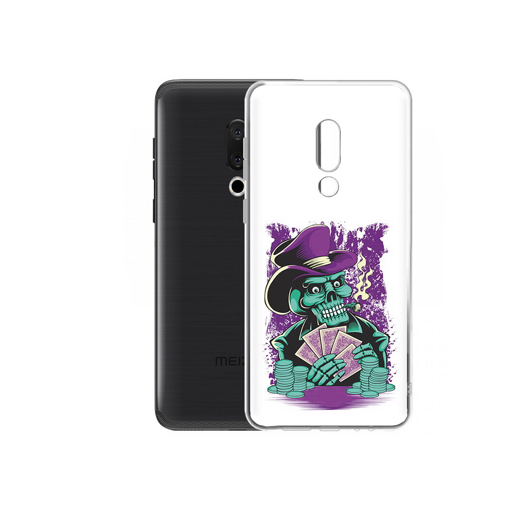 

Чехол MyPads Tocco для Meizu M15 Plus зеленый череп с картами, Прозрачный, Tocco