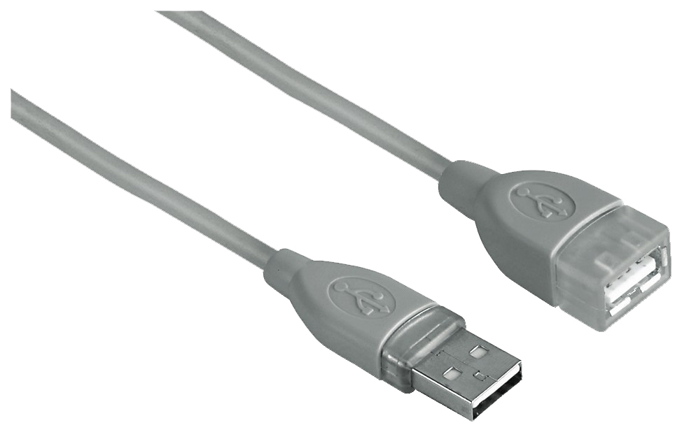 фото Кабель hama usb a-usb a, m-f 1,8м grey (h-45027)