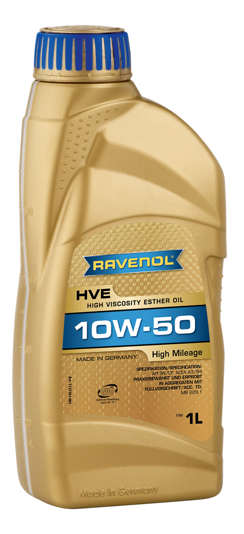 фото Моторное масло ravenol hve high viscosity ester oil sae 10w-50 1л