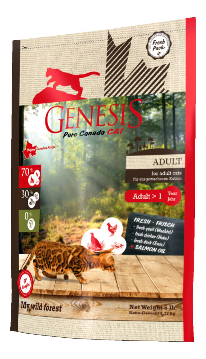 фото Сухой корм для кошек genesis pure canada my wild forest, утка, курица, перепел, 2,2кг