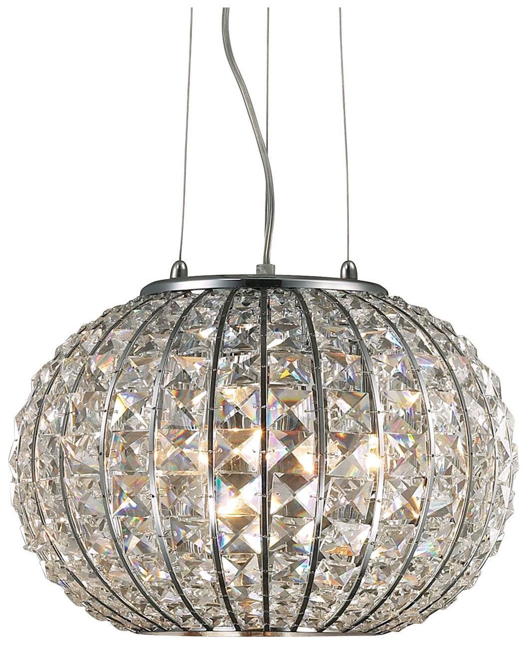 

Светильник подвесной Ideal Lux CALYPSO SP3 макс.3x60Вт Е27 Хрусталь/Хром L320 044194, calypso SP3