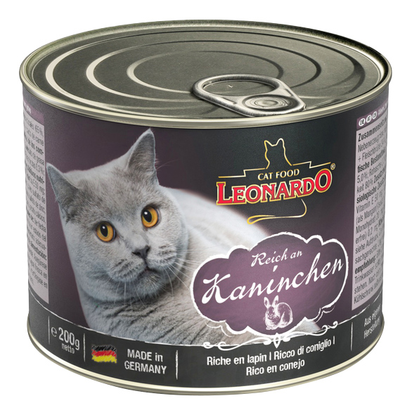 

Консервы для кошек Leonardo Quality Selection Rich In Rabbit, с кроликом, 200г, Reich an Kaninchen