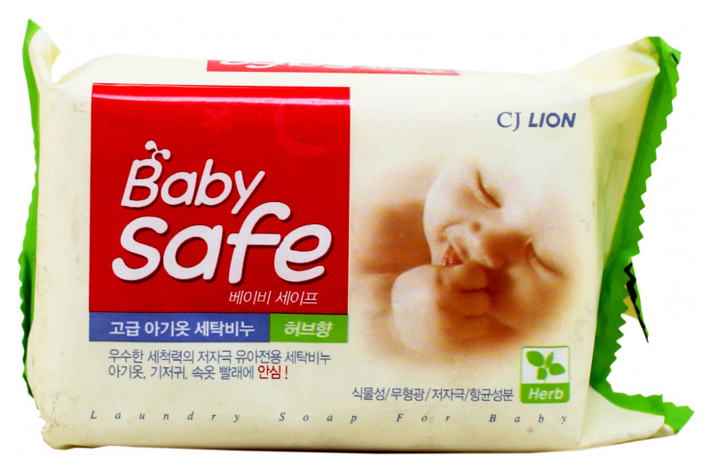 фото Мыло для стирки cj lion baby safe с ароматом трав 190 г