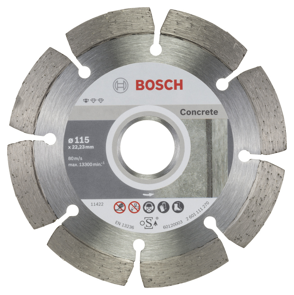 Диск отрезной алмазный Bosch Stnd Concrete 10 шт 115/22,23 2608603239 пильный диск для настольных циркулярных пил bosch