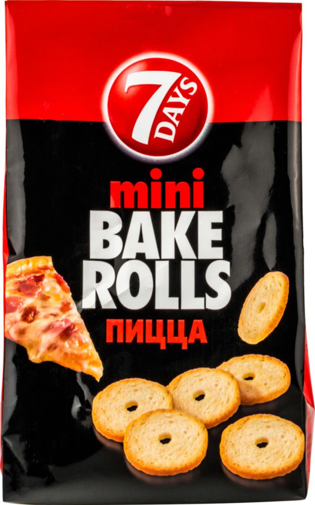 Сухарики пшеничные Bake rolls mini с пиццей 80 г