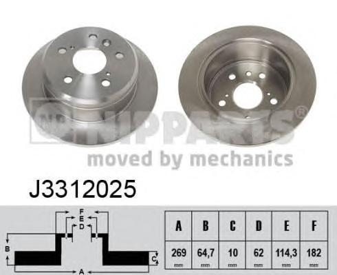 

Тормозной диск NIPPARTS J3312025