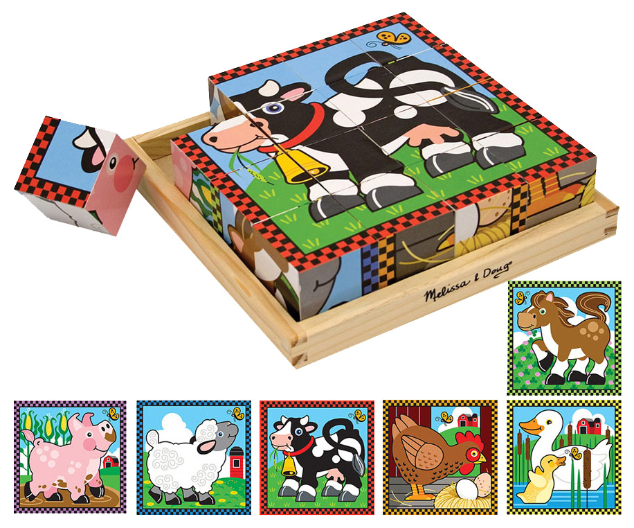 

Пазл Melissa & Doug 16 деталей, Пазл из кубиков Ферма