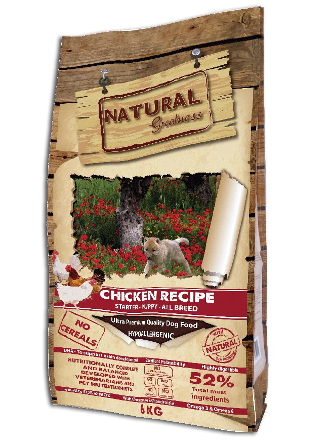 фото Сухой корм для щенков natural greatness chicken recipe starter puppy, с курицей, 6 кг