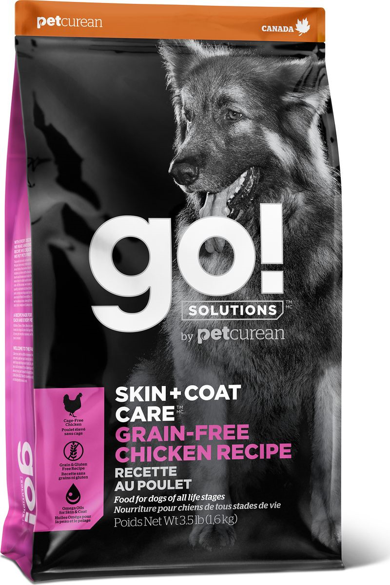 фото Сухой корм для собак go! skin+coat care, все породы, беззерновой, с курицей, 1,59 кг