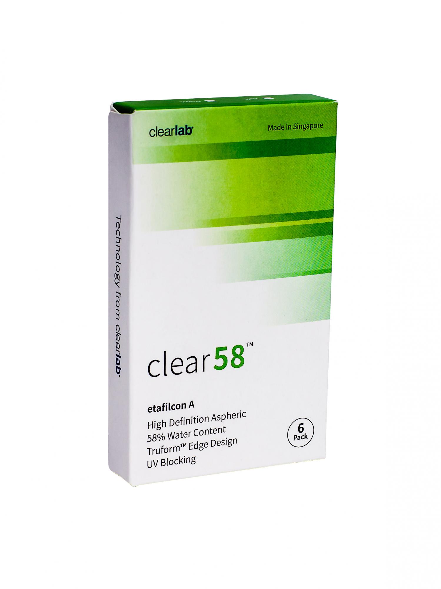 Контактные линзы ClearLab Clear 58 6 линз R 8.7 -02, 00  - купить со скидкой