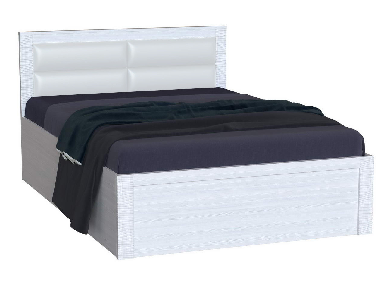 фото Двуспальная кровать с подъемным механизмом рдм элегия лиственница светлая, 140х200