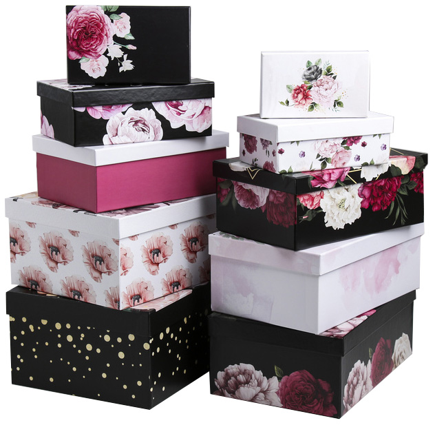 Набор подарочных коробок 10 в 1 Цветочный вальс, 12х7х4 - 32.5х20х12.5 см Sima-Land