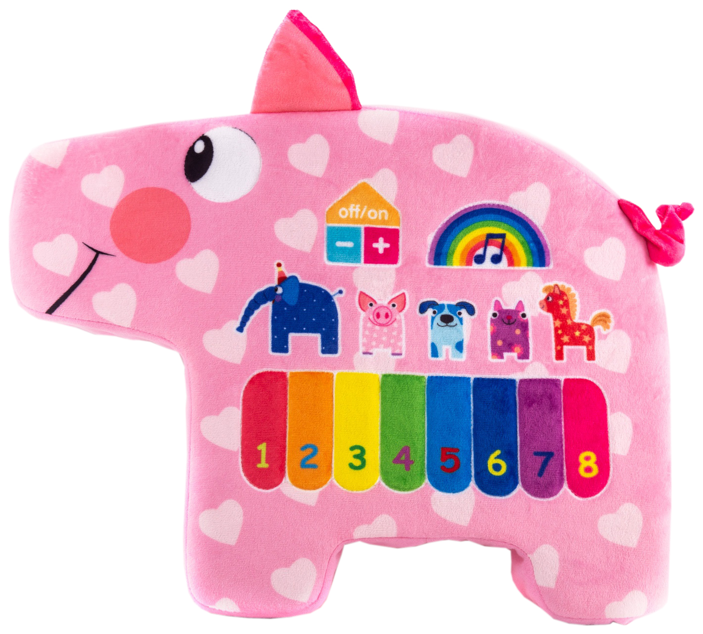 Интерактивная игрушка Деревяшки Музыкальная Поросенок Хрю, розовый, текстиль; синтетическое волокно  - купить