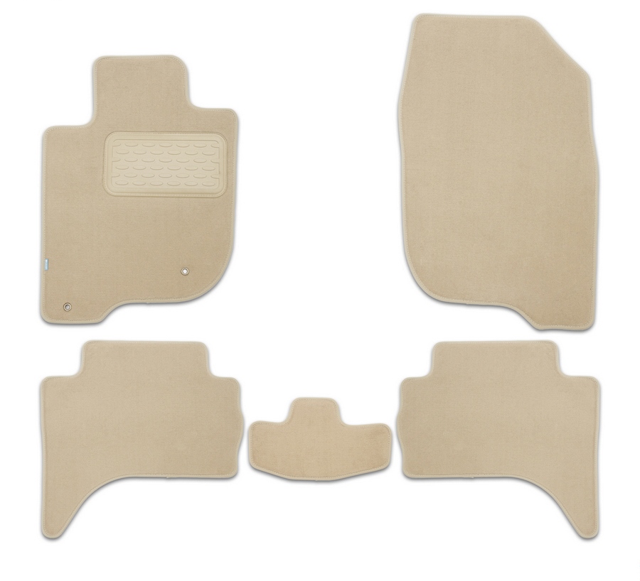 фото Коврики в салон klever premium mitsubishi l200 2005-2015, 5 шт. текстиль, бежевые