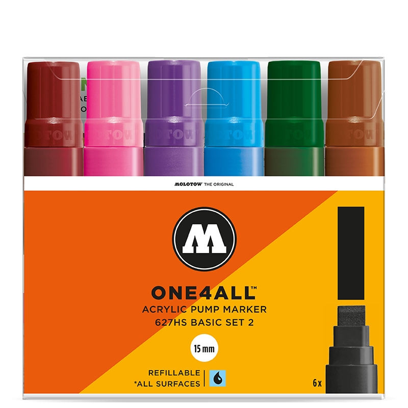 фото Набор акриловых маркеров molotow one4all 627hs 6 шт basic set 2