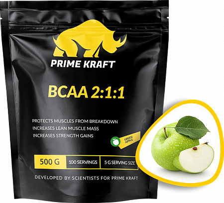 фото Prime kraft bcaa 500 г, зеленое яблоко