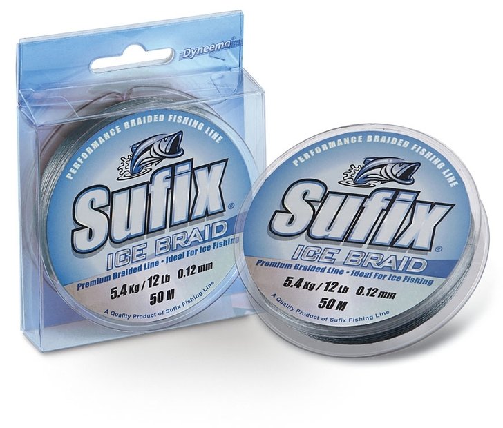 

Леска плетеная Sufix Ice Braid 0,14 мм, 50 м, 6,8 кг, grey, Серый, Ice Braid