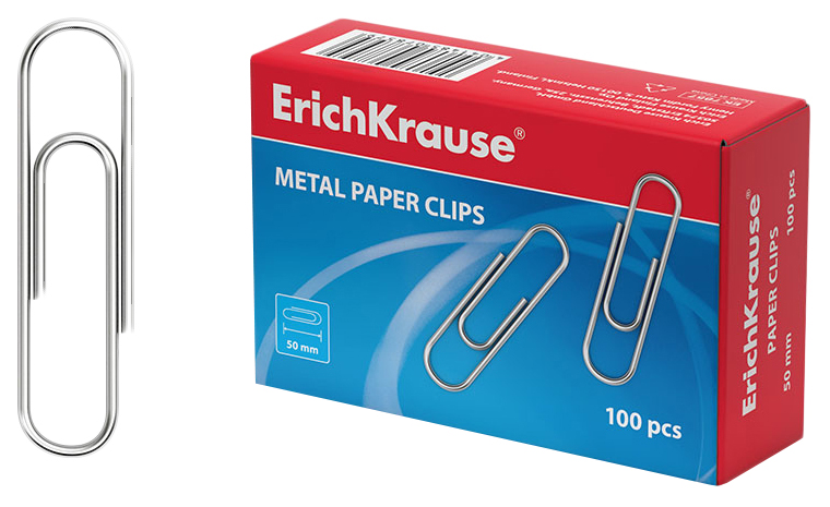 

Скрепки ErichKrause 7857 5 см 100 шт