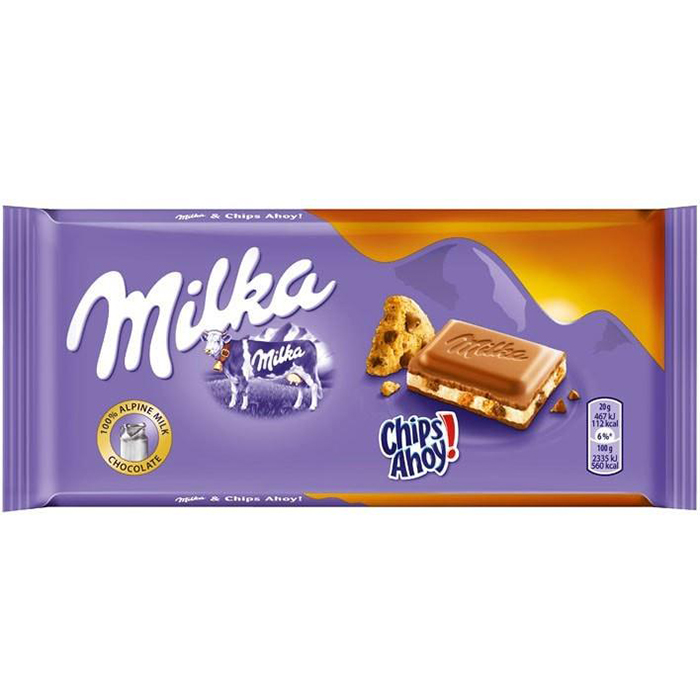 Шоколад Milka chips ahoy 100 г