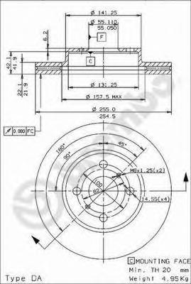 фото Тормозной диск brembo 09573614