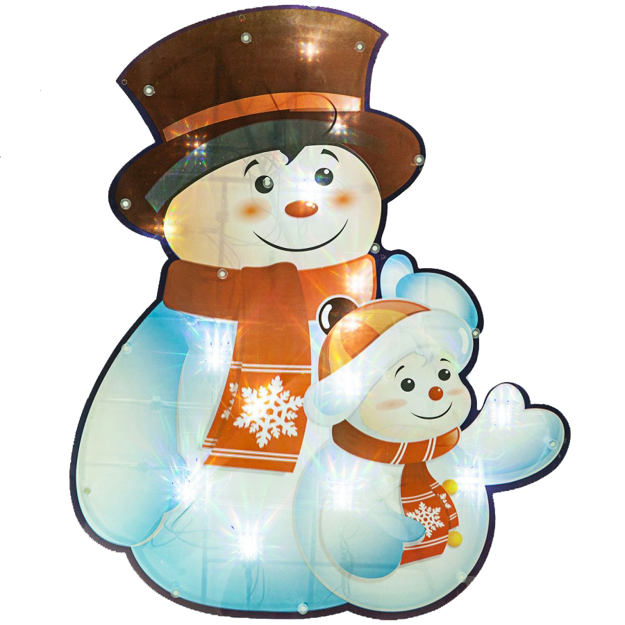 фото Световое панно snowmen снеговик е9635520 37х45 см